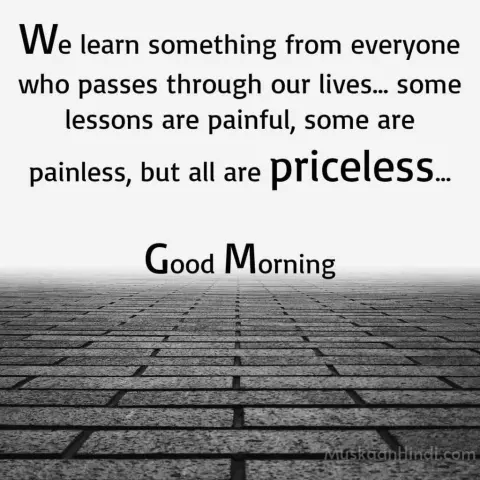 Priceless morning quote image