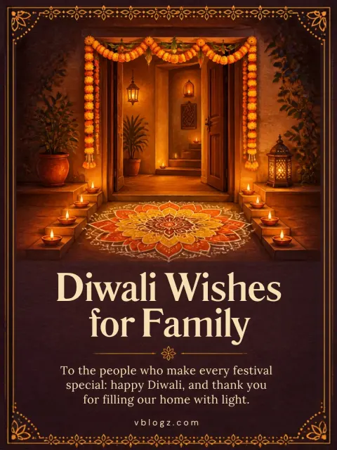 Happy Diwali greeting card for family