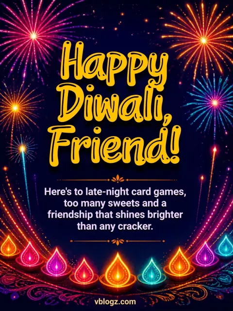 Fun and colourful Happy Diwali card
