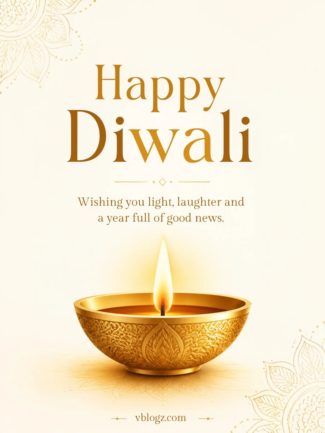 Minimalist Happy Diwali card with a simple design